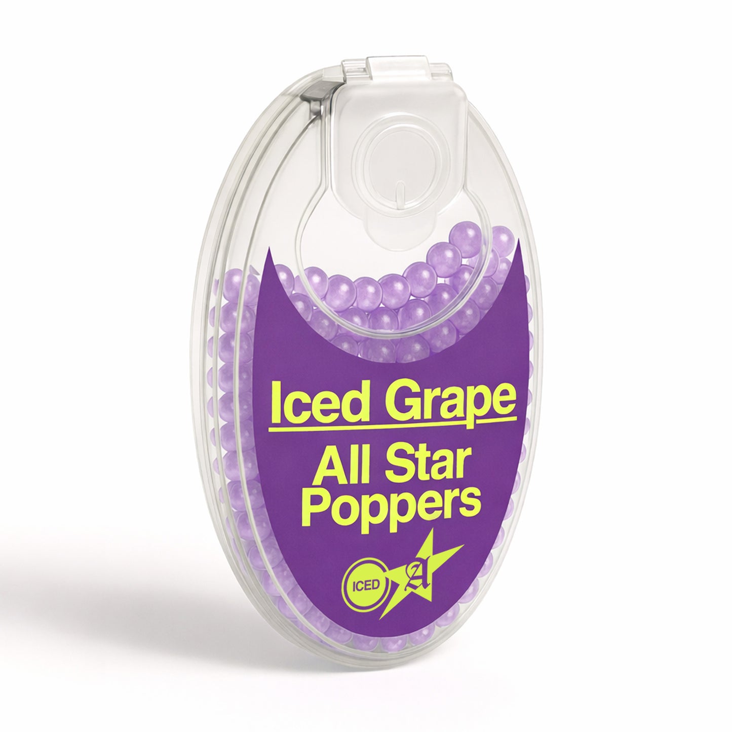 Package of All Star Cigarette Popper Flavour Balls in Iced Grape flavour 100 purple Balls within the package