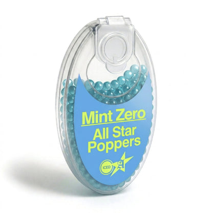 Mint Zero menthol cigarette crush balls 100-ball pack from All Star Poppers: front view