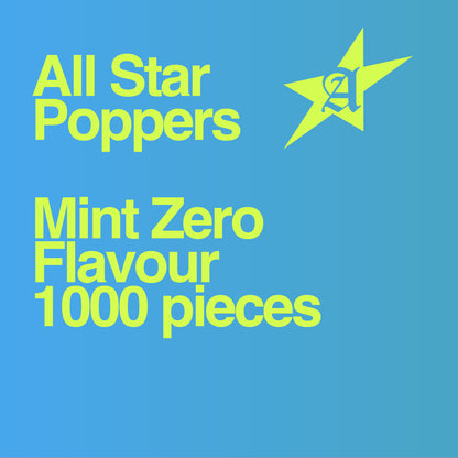 Mint Zero menthol cigarette crush balls bulk 1000: lowest per-ball price Green Text on Blue Background