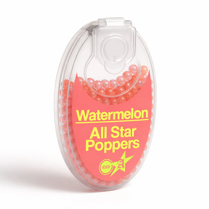Iced Watermelon cigarette crush balls 100-ball pack from All Star Poppers: front view