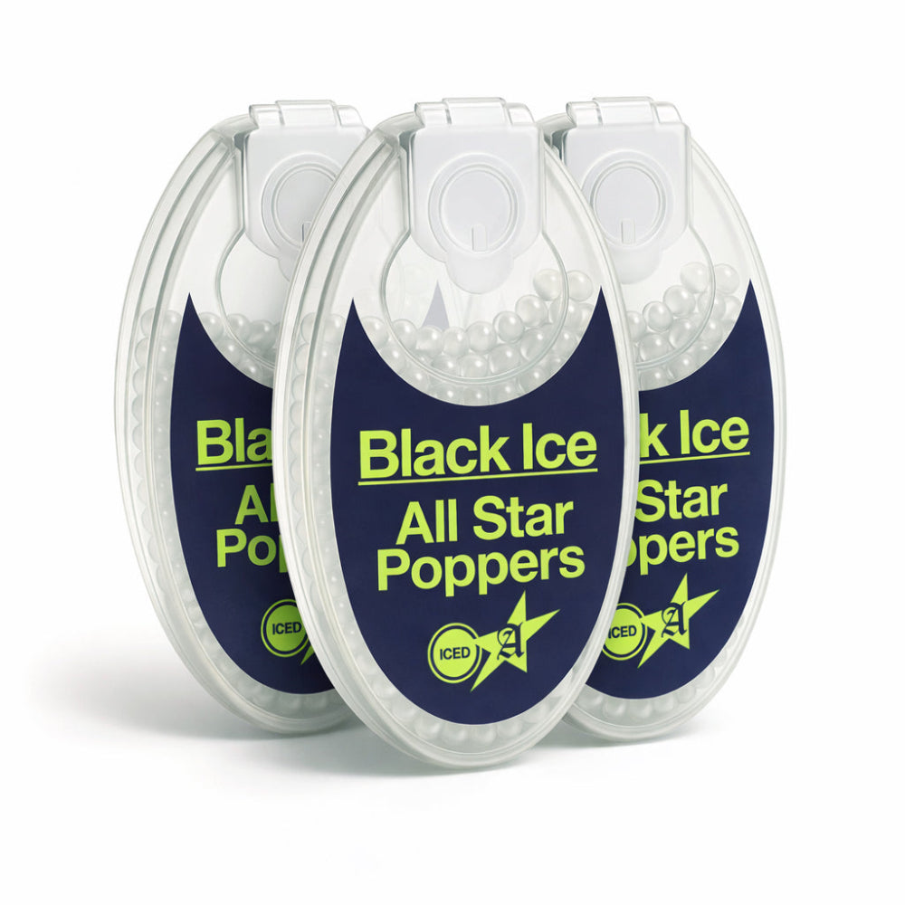Black Ice menthol cigarette crush balls 3-pack 300 balls from All Star Poppers