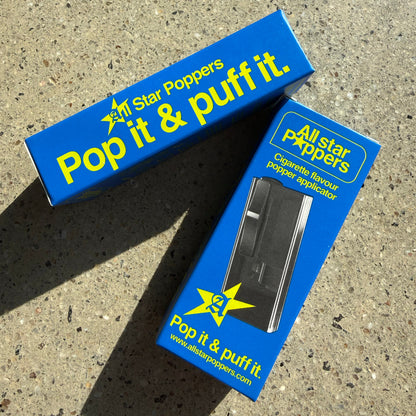 All Star Poppers Black Stealth crush ball Dispenser in packaging on concrete floor