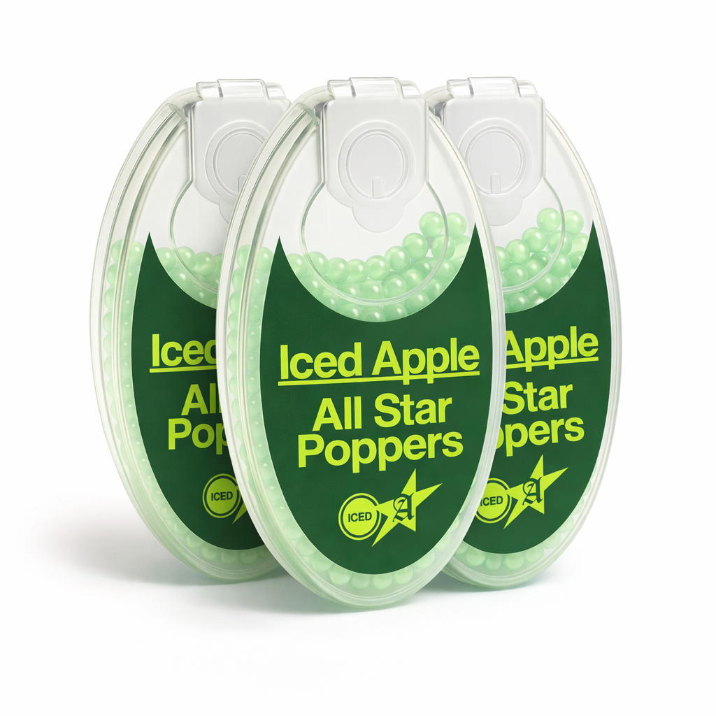 All Star Poppers - Cigarette Crush Balls - Iced Apple 3 Pack (300 Balls)