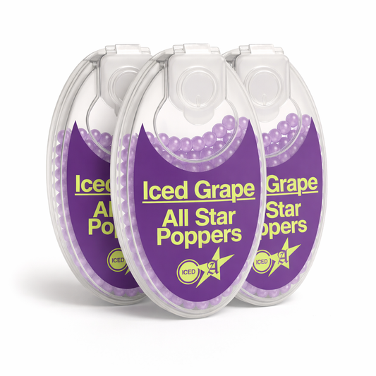 All Star Poppers - Cigarette Crush Balls - Iced Grape 3 pack (300 Balls)
