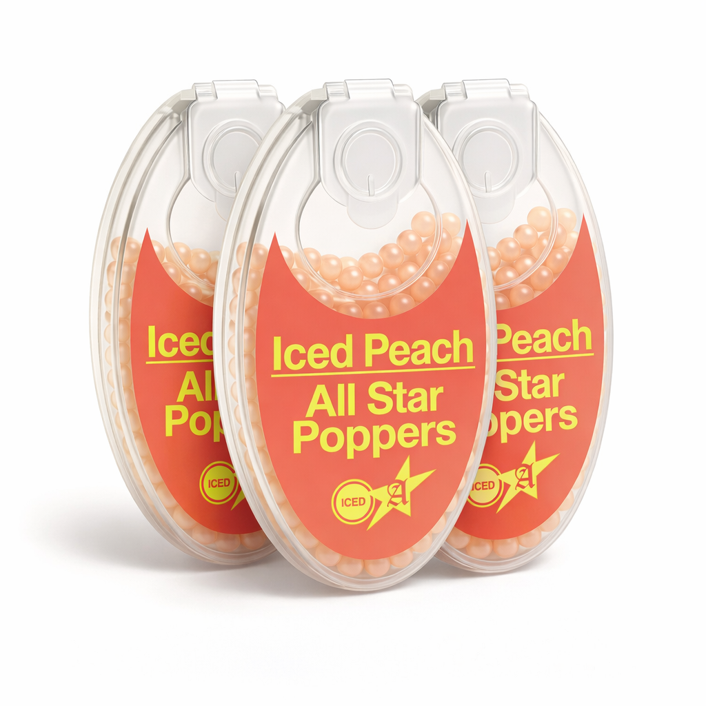 All Star Poppers - Cigarette Crush Balls - Iced Peach 3 Pack (300 Balls)