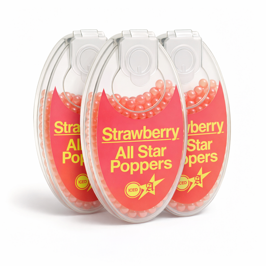 All Star Poppers - Cigarette Crush Balls - Iced Strawberry 3 Pack (300 Balls)